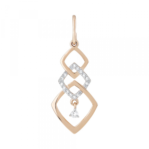 Золотая подвеска с фианитами № 126713