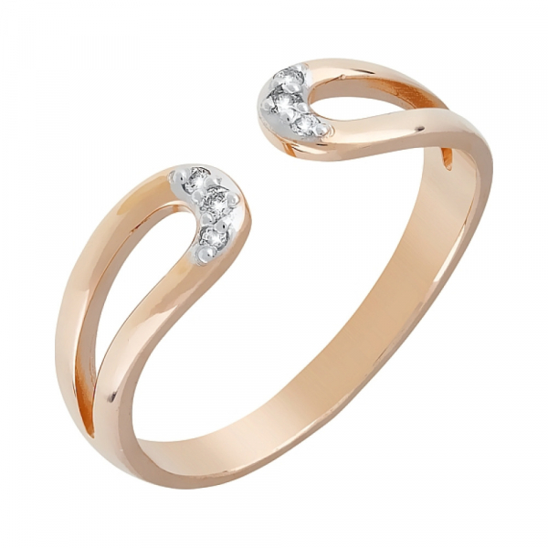 Золотое кольцо с фианитами № 120407