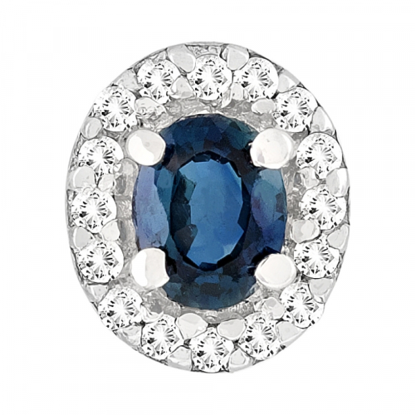 Золотая подвеска с бриллиантом и сапфиром № 114496