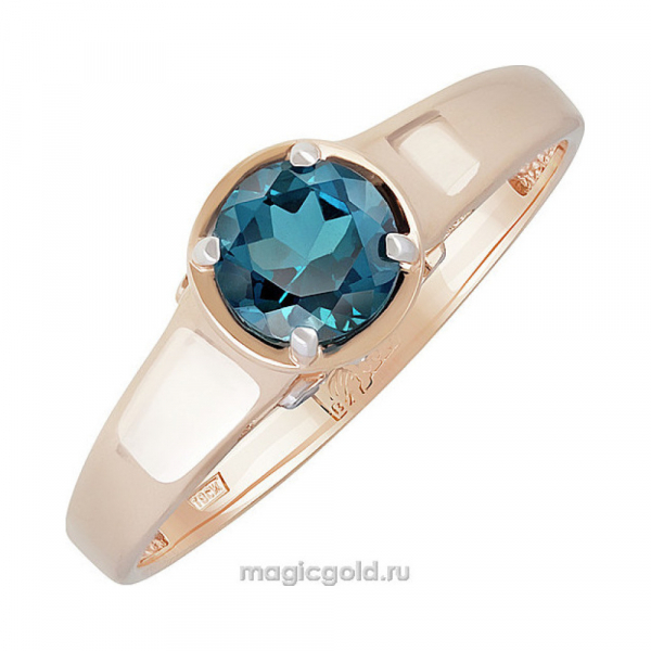 Золотое кольцо с топазом и фианитом № 139181