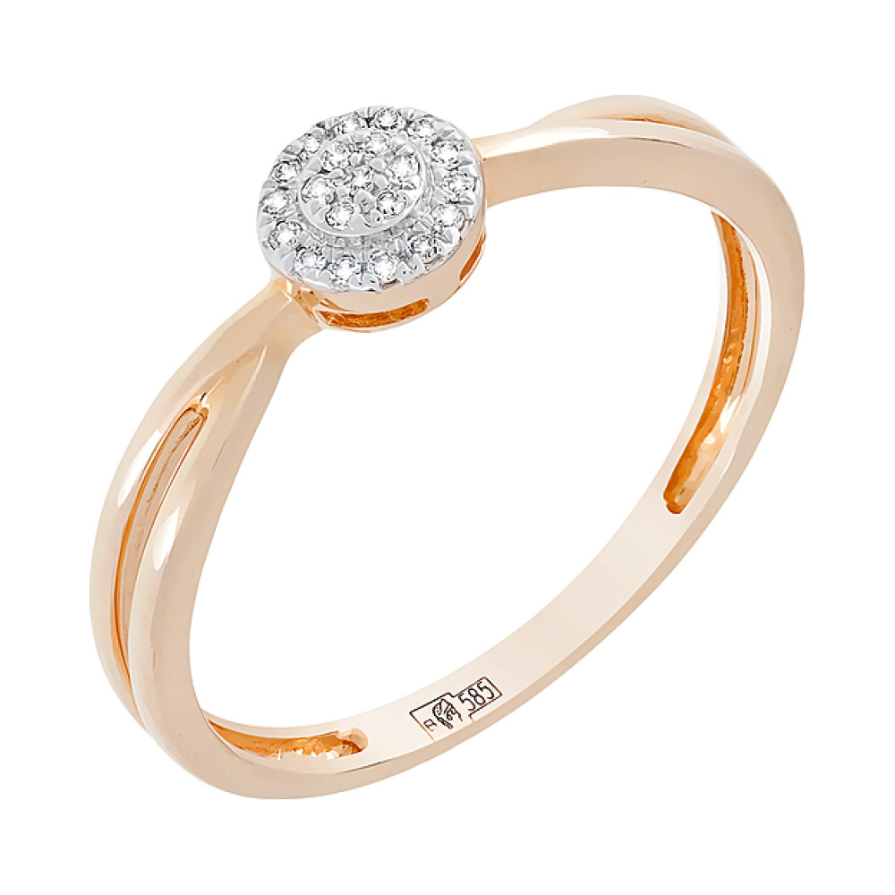 Золотое кольцо с бриллиантом № 106002