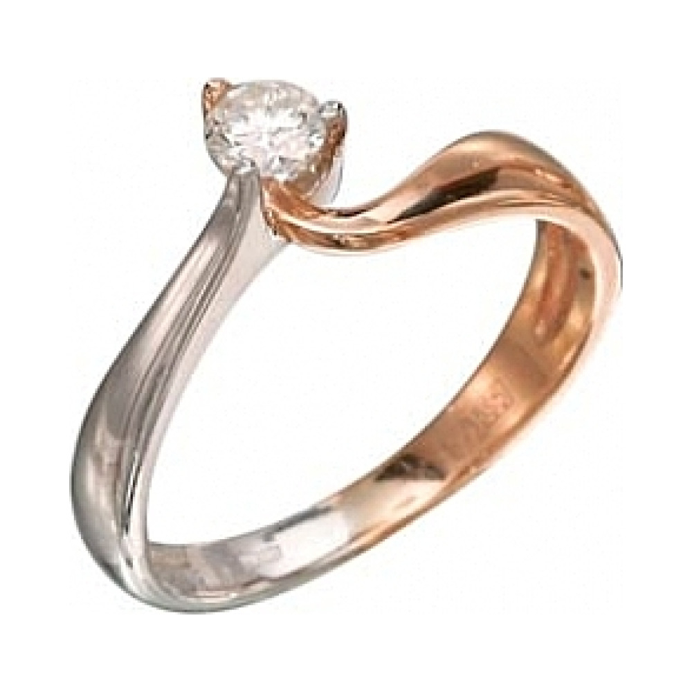 Золотое кольцо с бриллиантом № 112425