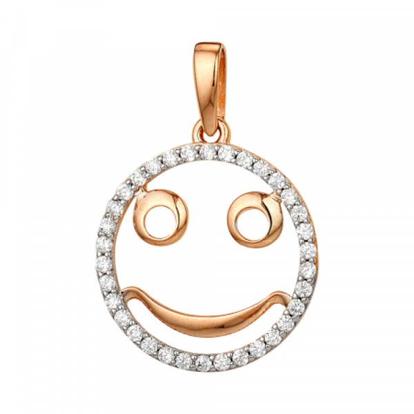 Золотая подвеска с фианитами № 140232