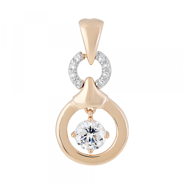 Золотая подвеска с фианитами № 128938