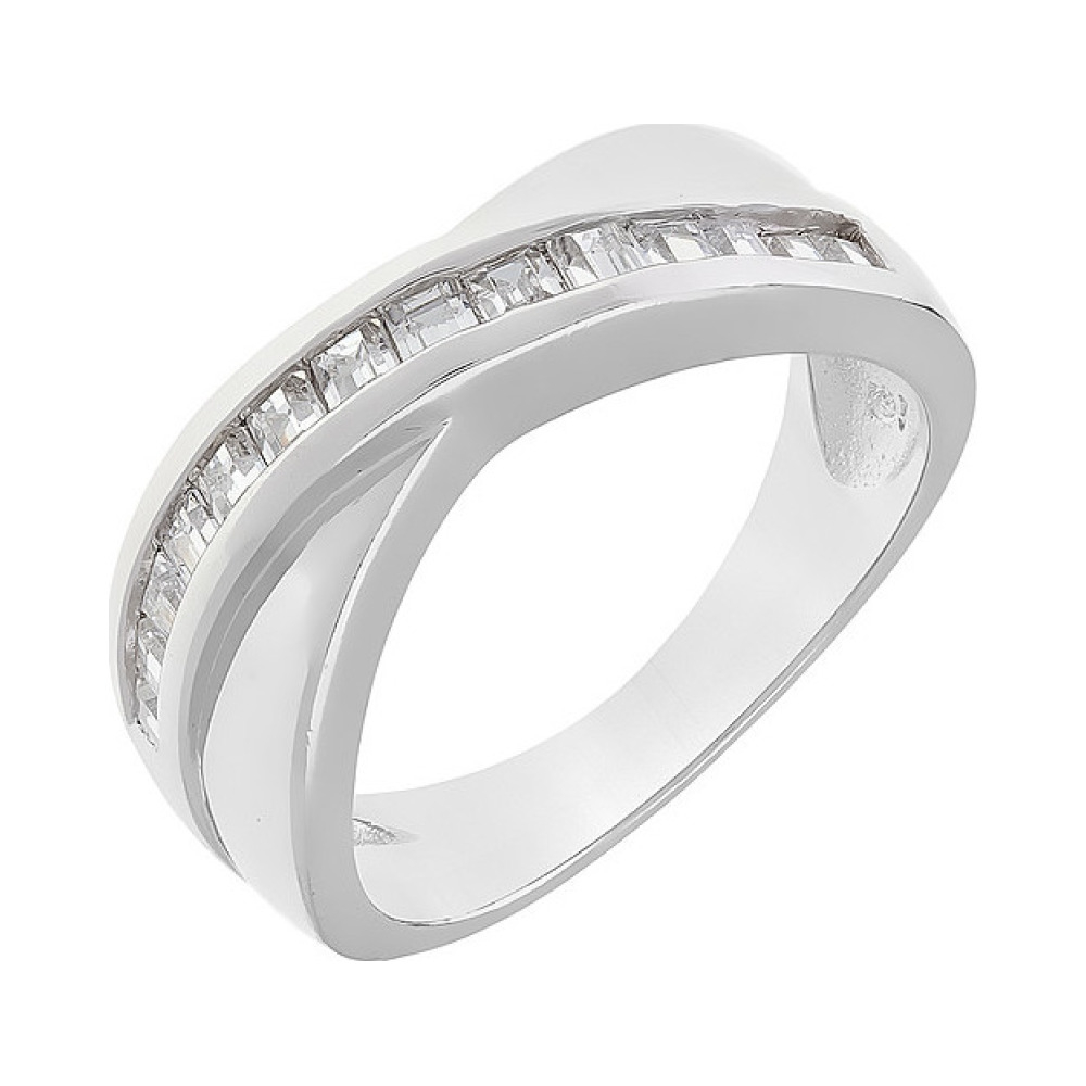 Серебряное кольцо с фианитами № 108376