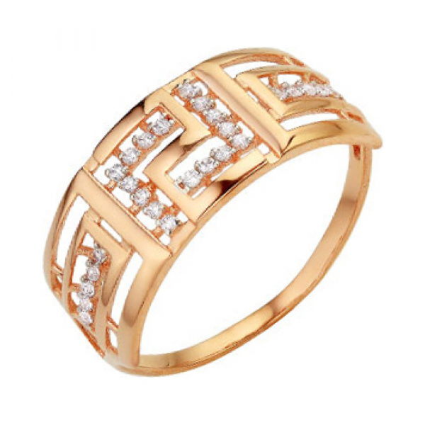 Золотое кольцо с фианитом № 141143