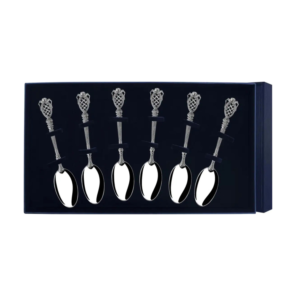 Набор чайной ложки Меценат с чернением из серебра 925 пробы