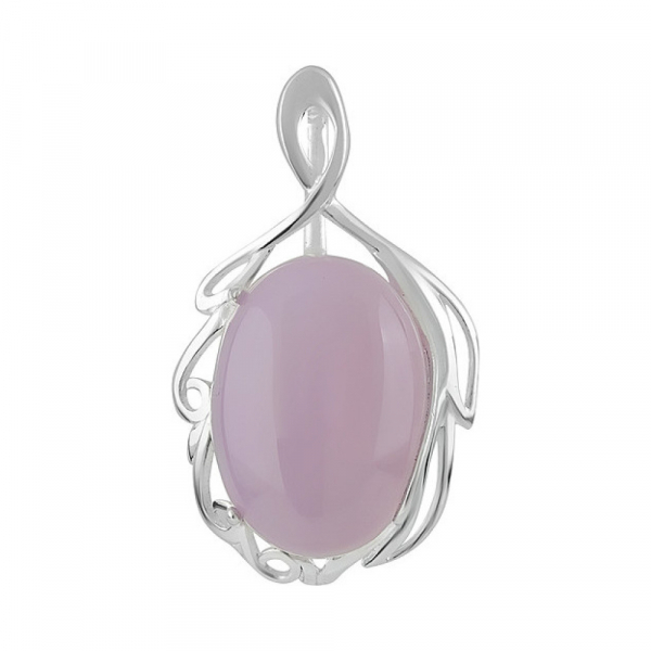 Серебряная подвеска с розовым ониксом  № 128087