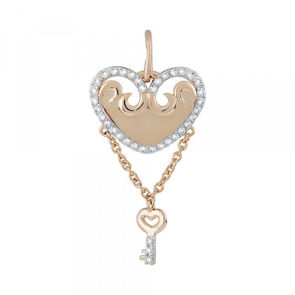 Золотая подвеска с фианитом № 133623