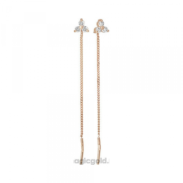 Золотые серьги с фианитом № 151495