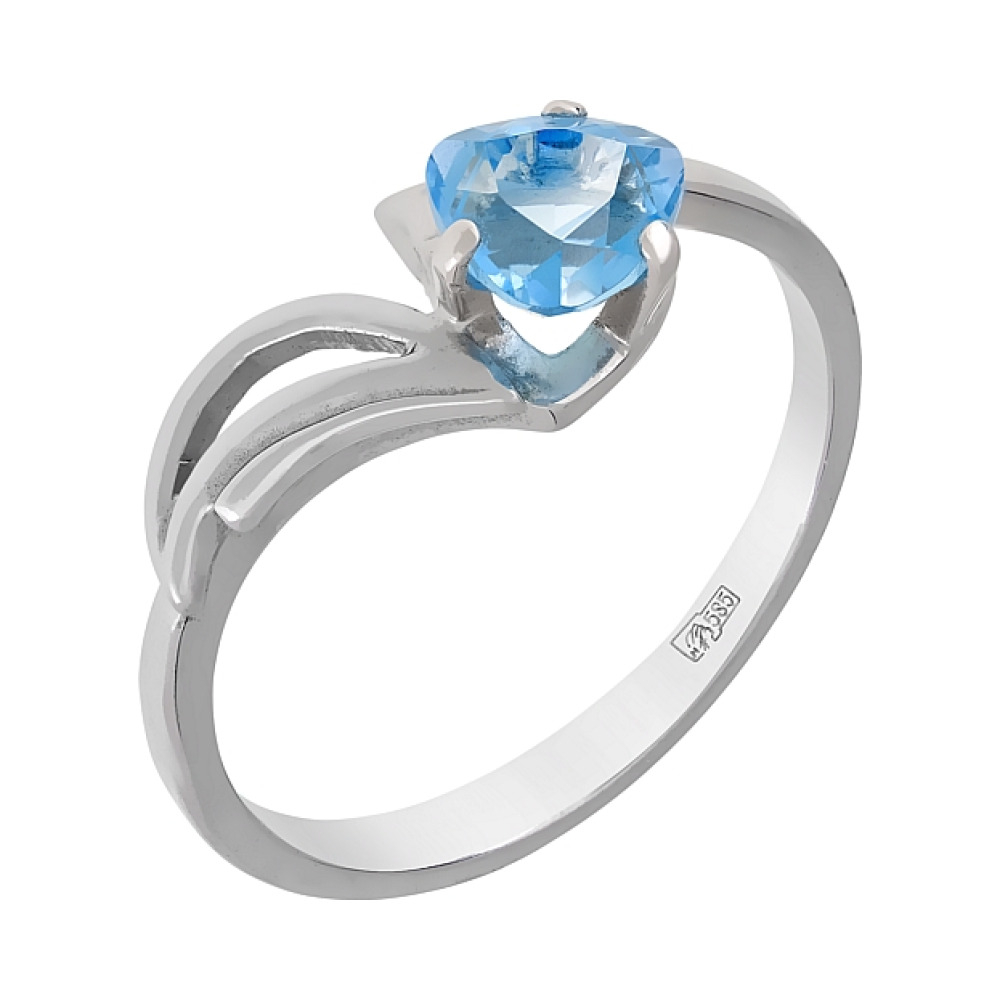  Кольцо из белого золота с топазом № 4432