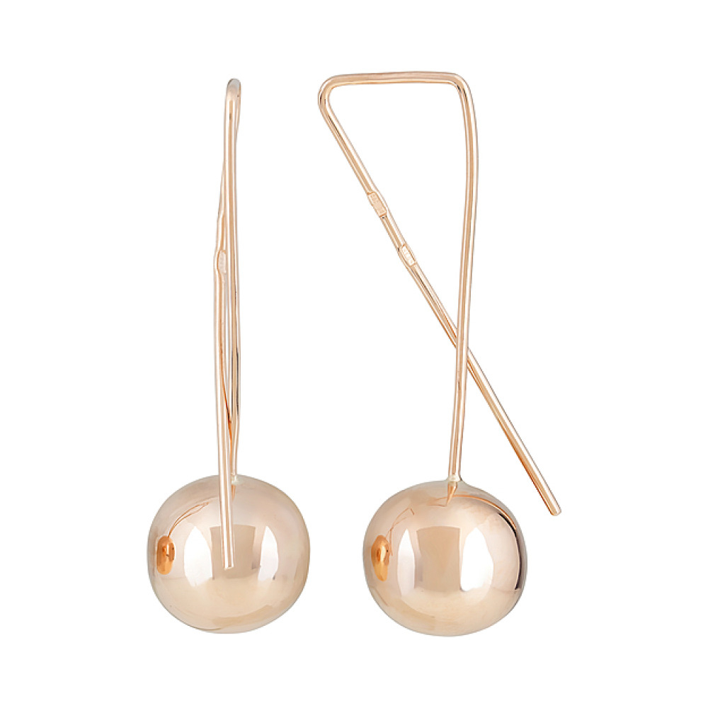 Золотые серьги без камня № 123997