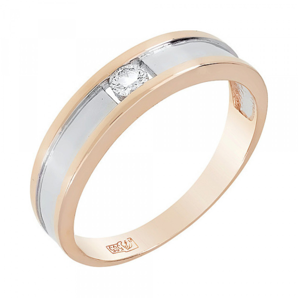 Золотое кольцо с бриллиантом № 85231