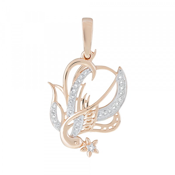 Золотая подвеска с фианитами № 126405