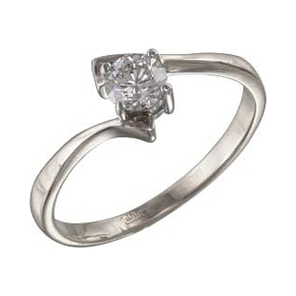 Золотое кольцо с бриллиантом № 114186