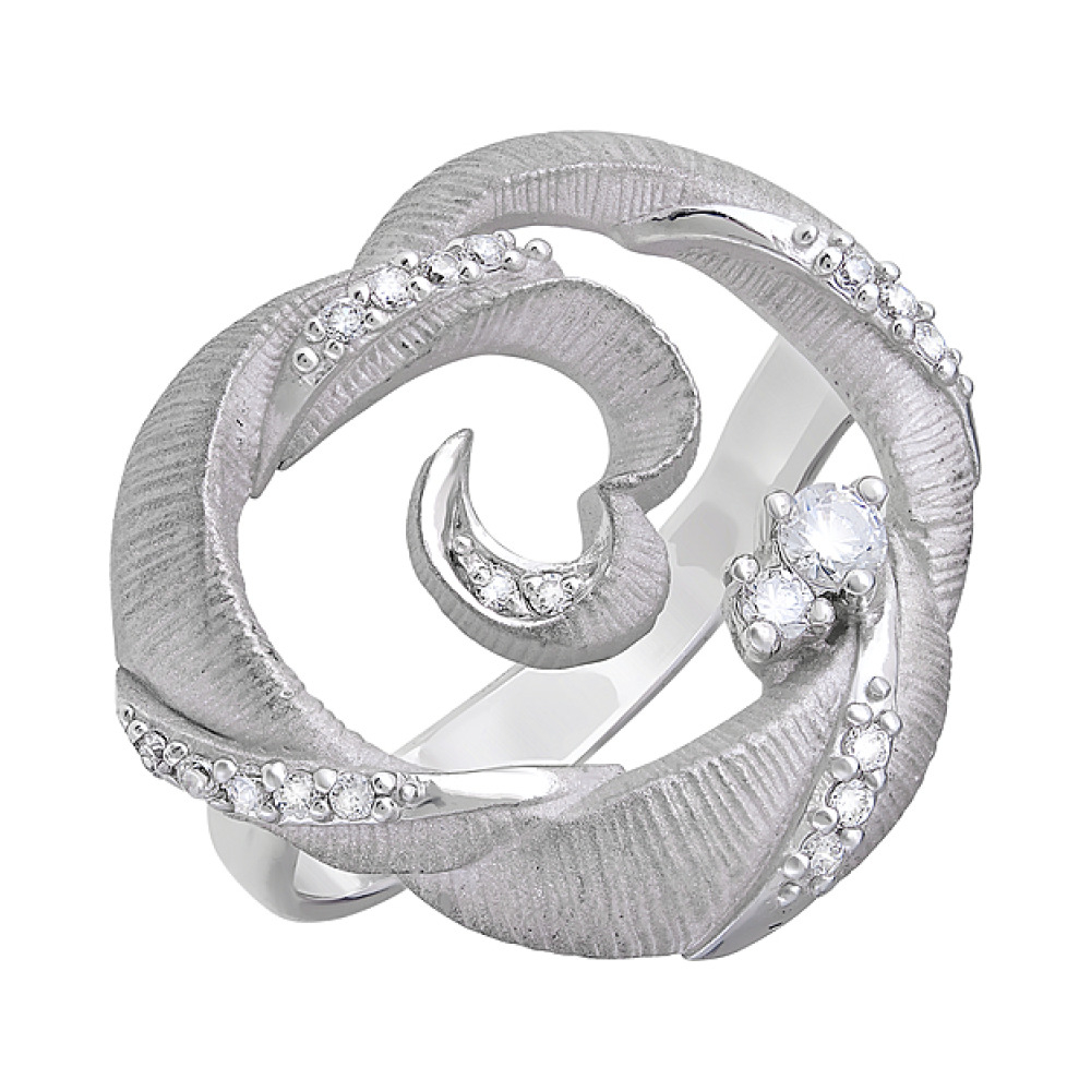 Серебряное кольцо с фианитами № 106293