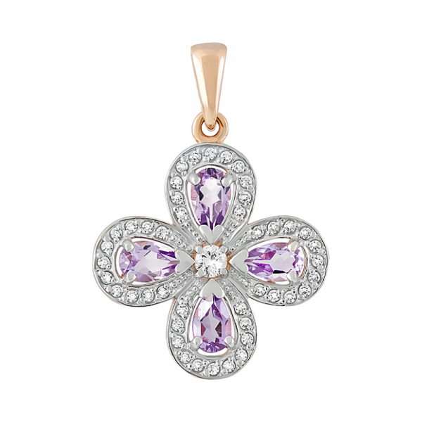 Золотое кольцо с алмазкой № 124024