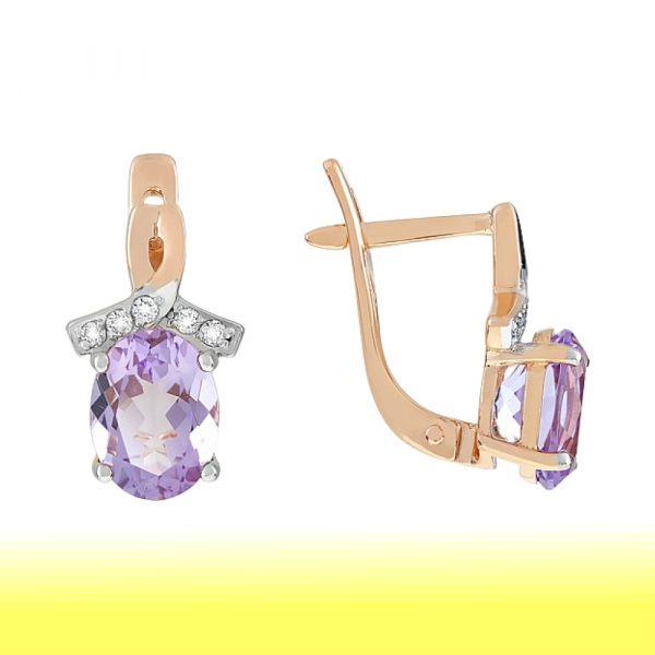 Золотое кольцо с фианитами № 126242