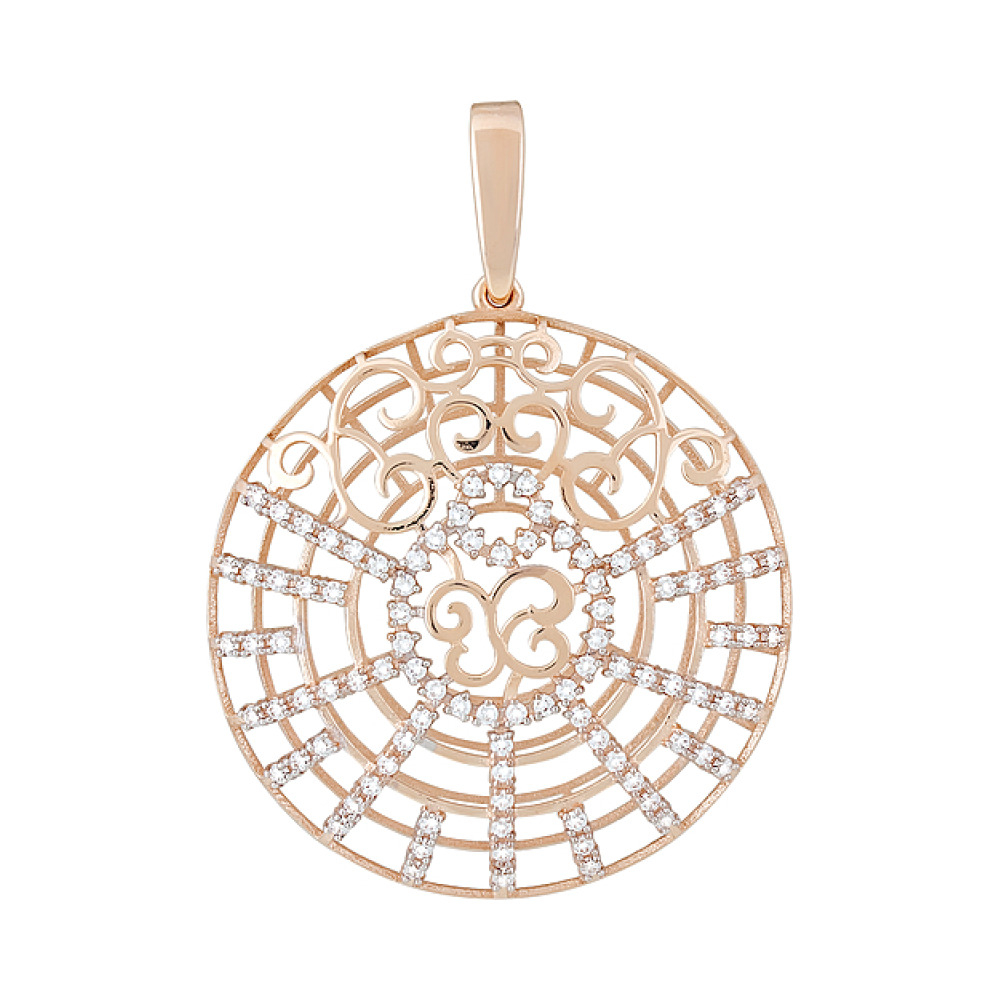 Золотая подвеска с фианитами № 127334