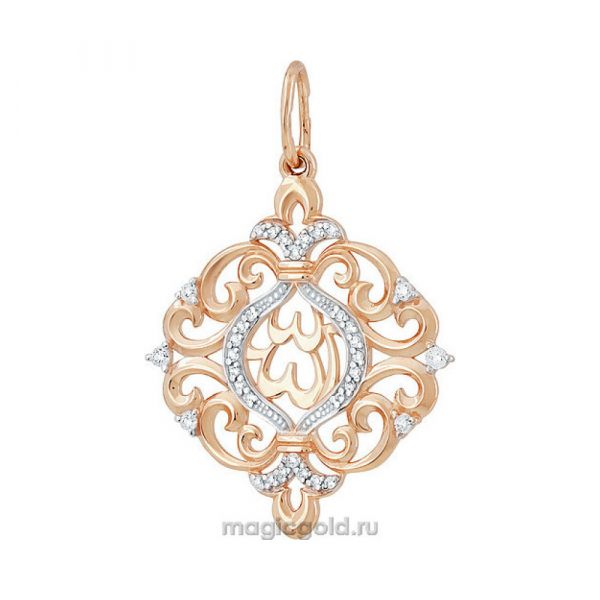 Золотая подвеска с фианитом № 141937