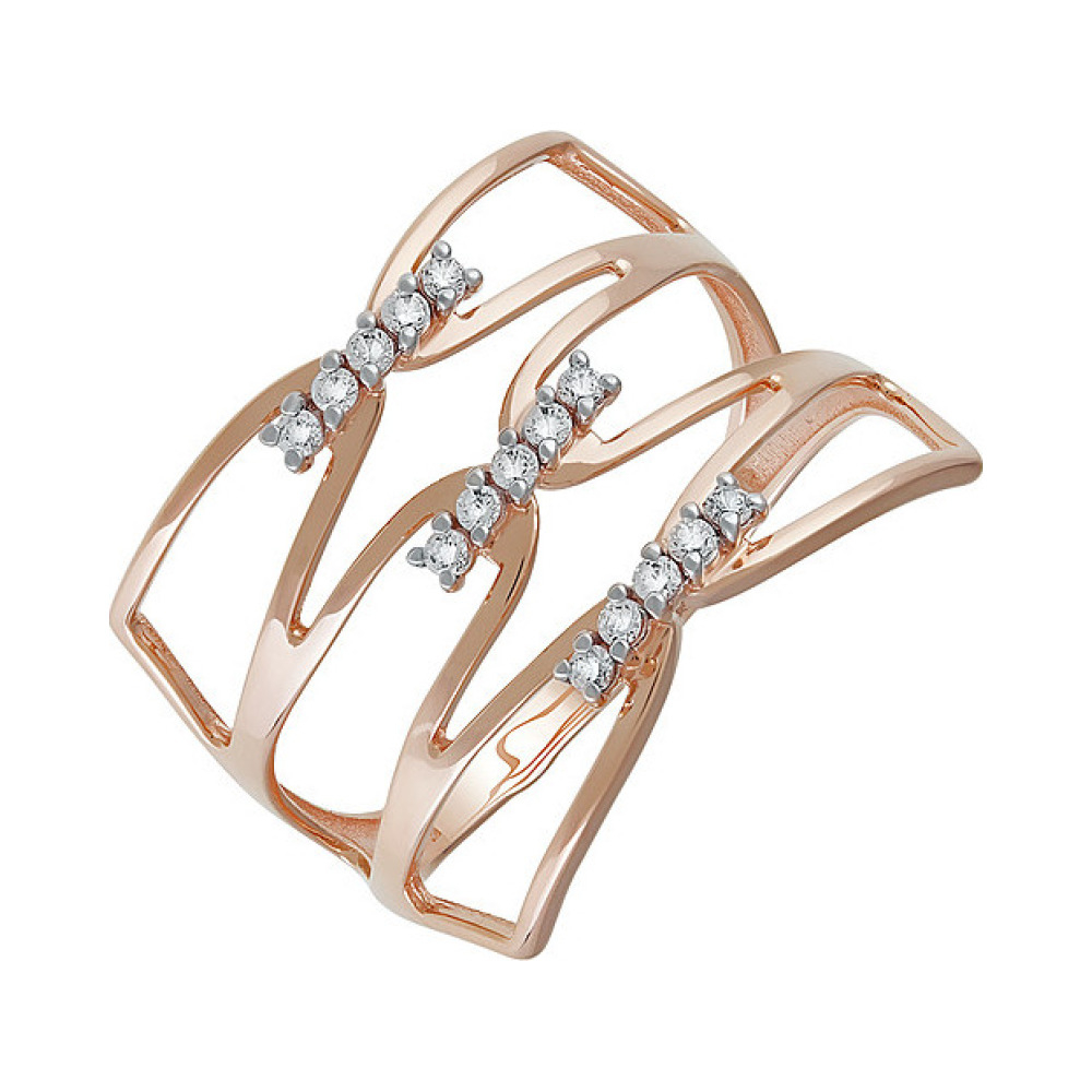 Золотое кольцо с фианитом № 138169