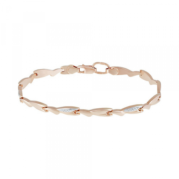 Золотой браслет без камня с алмазкой № 136857