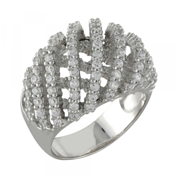 Серебряное кольцо с фианитами № 99933