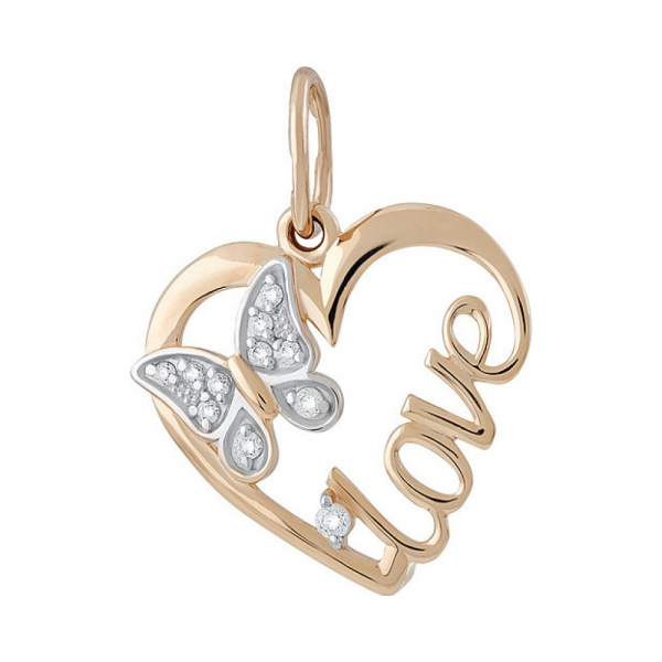 Золотая подвеска с фианитом № 134979