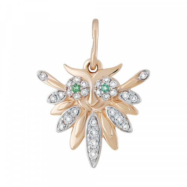 Золотая подвеска с фианитами № 133547