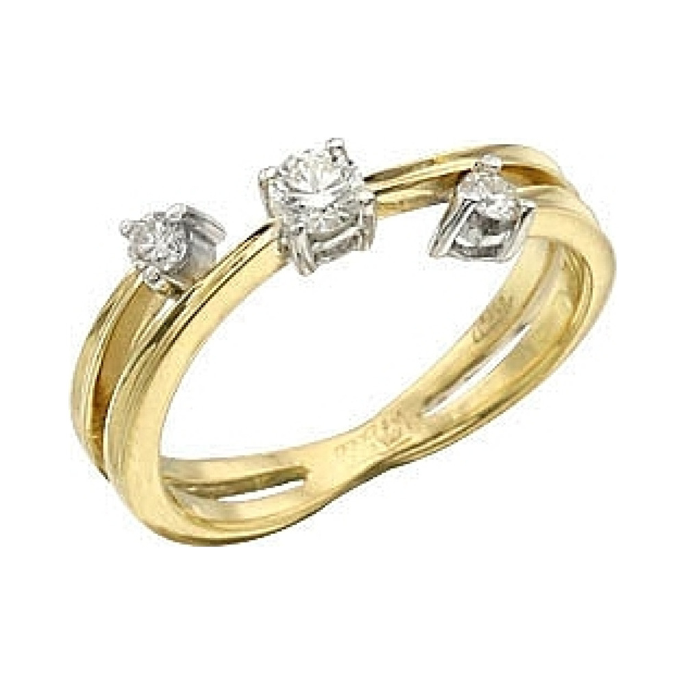 Золотое кольцо с бриллиантом № 114040