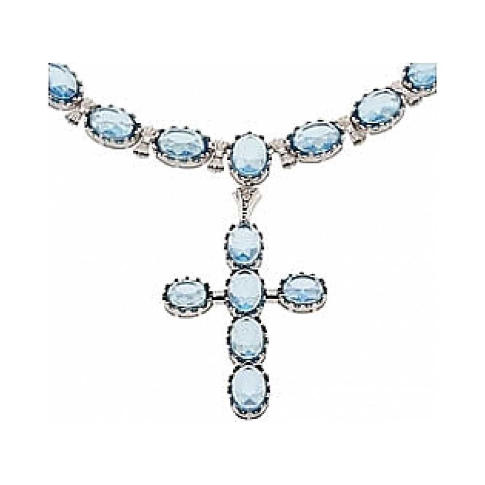 Серебряное колье с фианитами № 30718