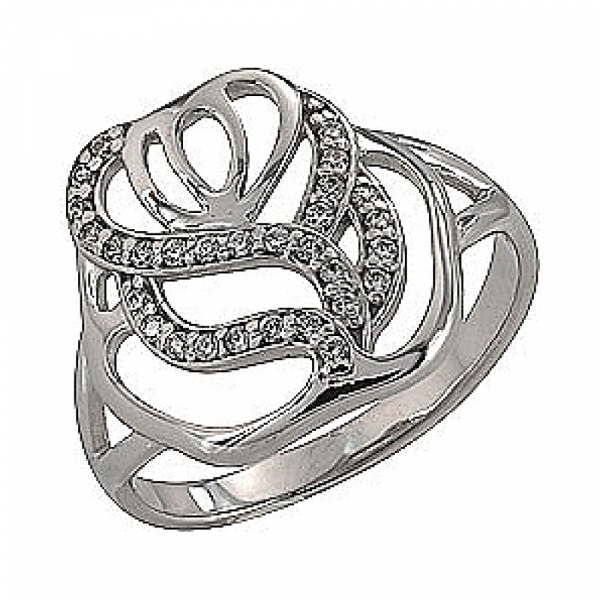 Золотое кольцо с фианитом № 73034