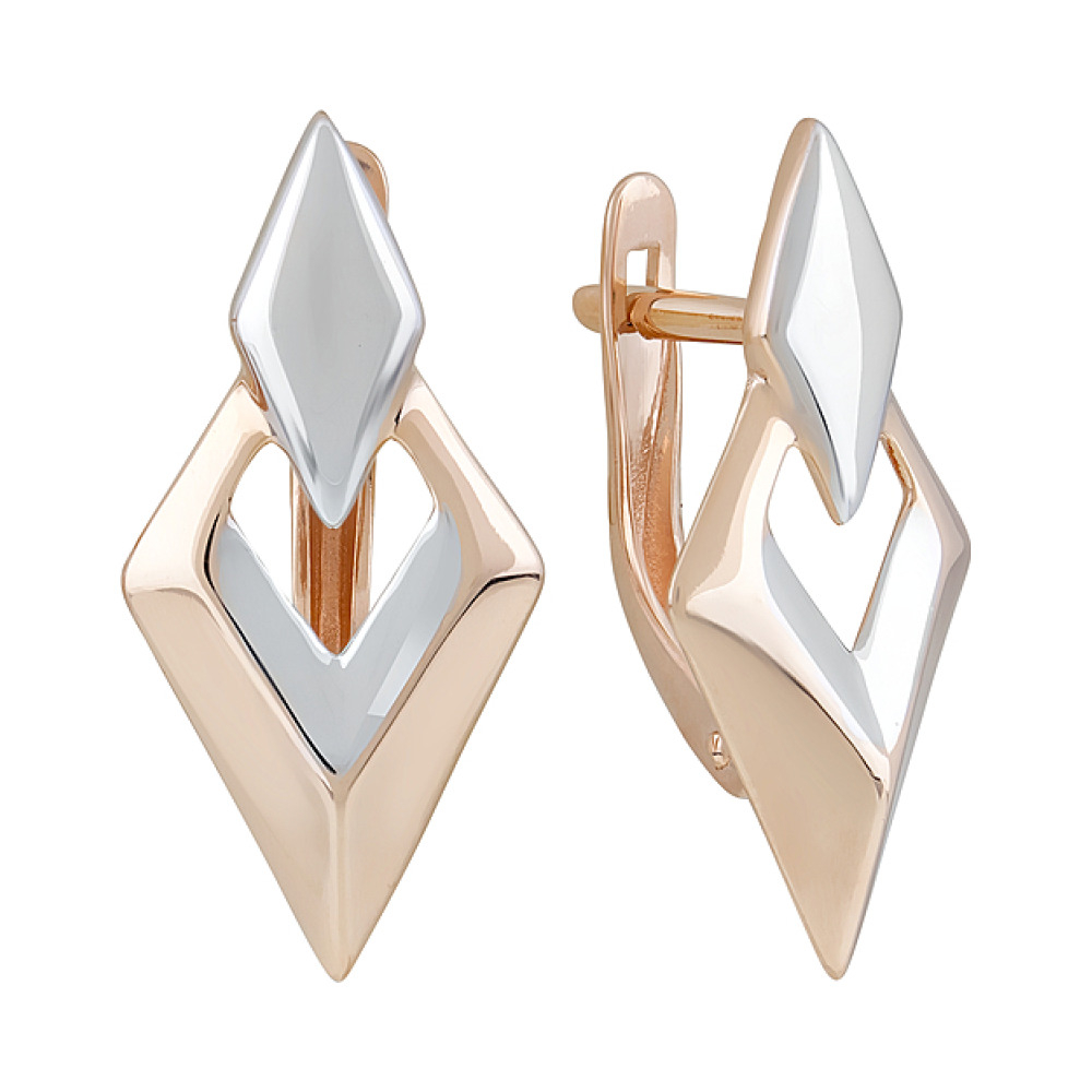 Золотые серьги без камня № 127808