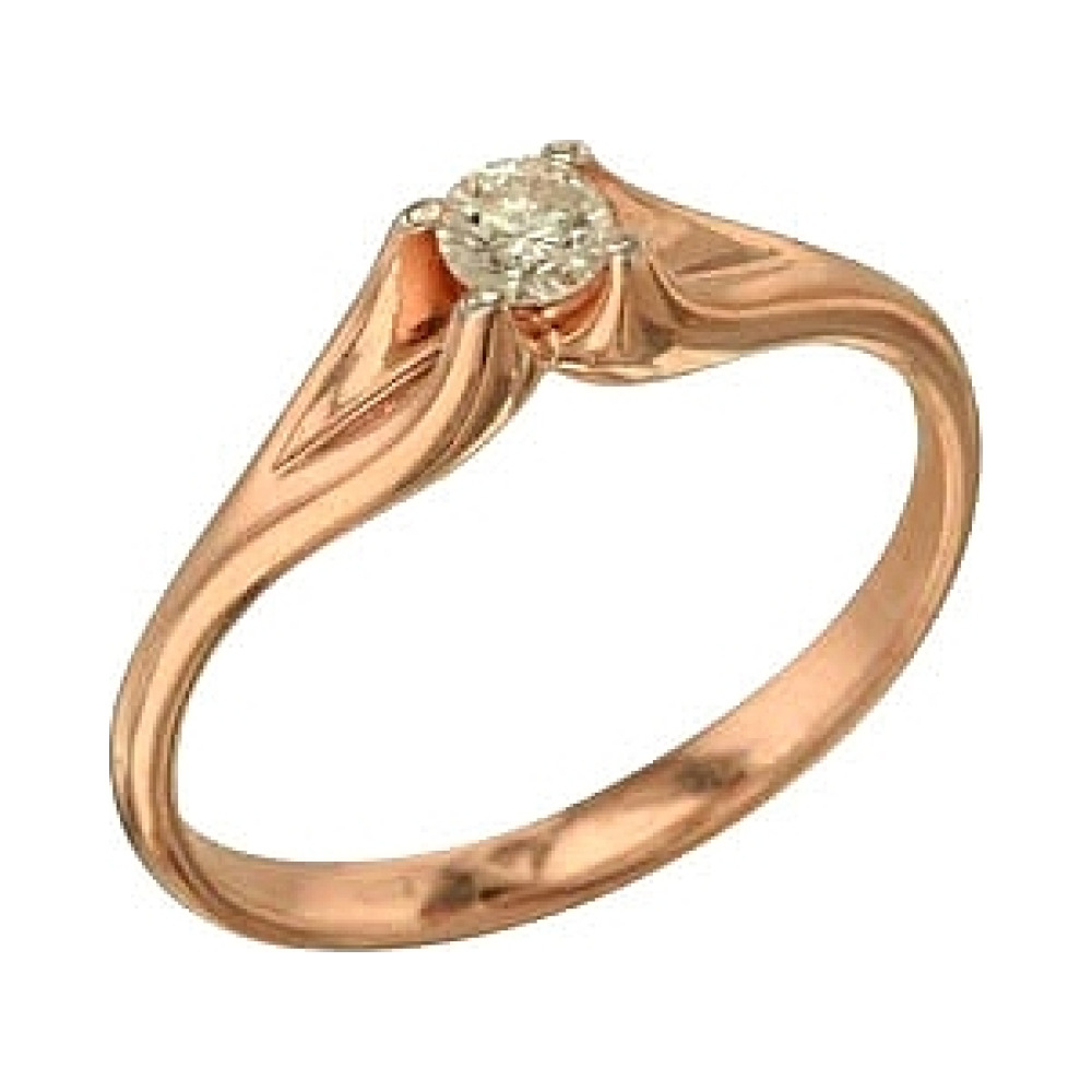 Золотое кольцо с бриллиантом № 110890