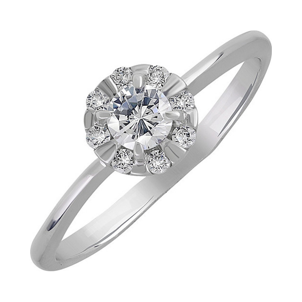 Серебряное кольцо с фианитом № 131665