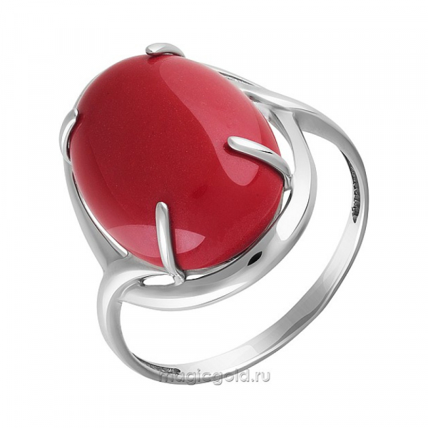Серебряное кольцо с кораллом № 151443