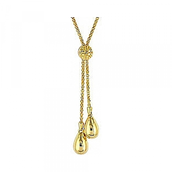 Серебряное колье с фианитом и золотым покрытием № 68660