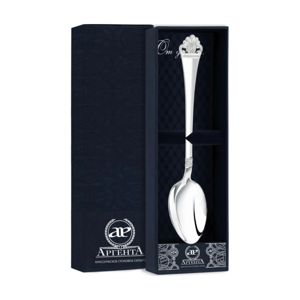 Ложка чайная Афина в футляре из серебра 925 пробы