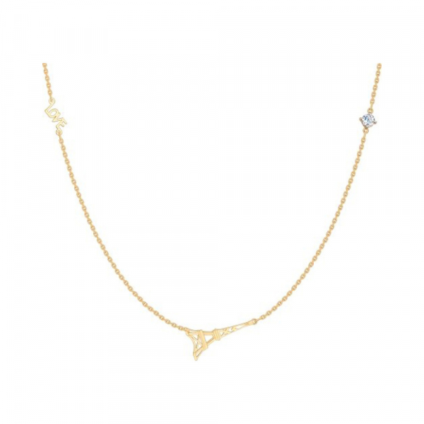 Золотое колье с фианитом № 142603