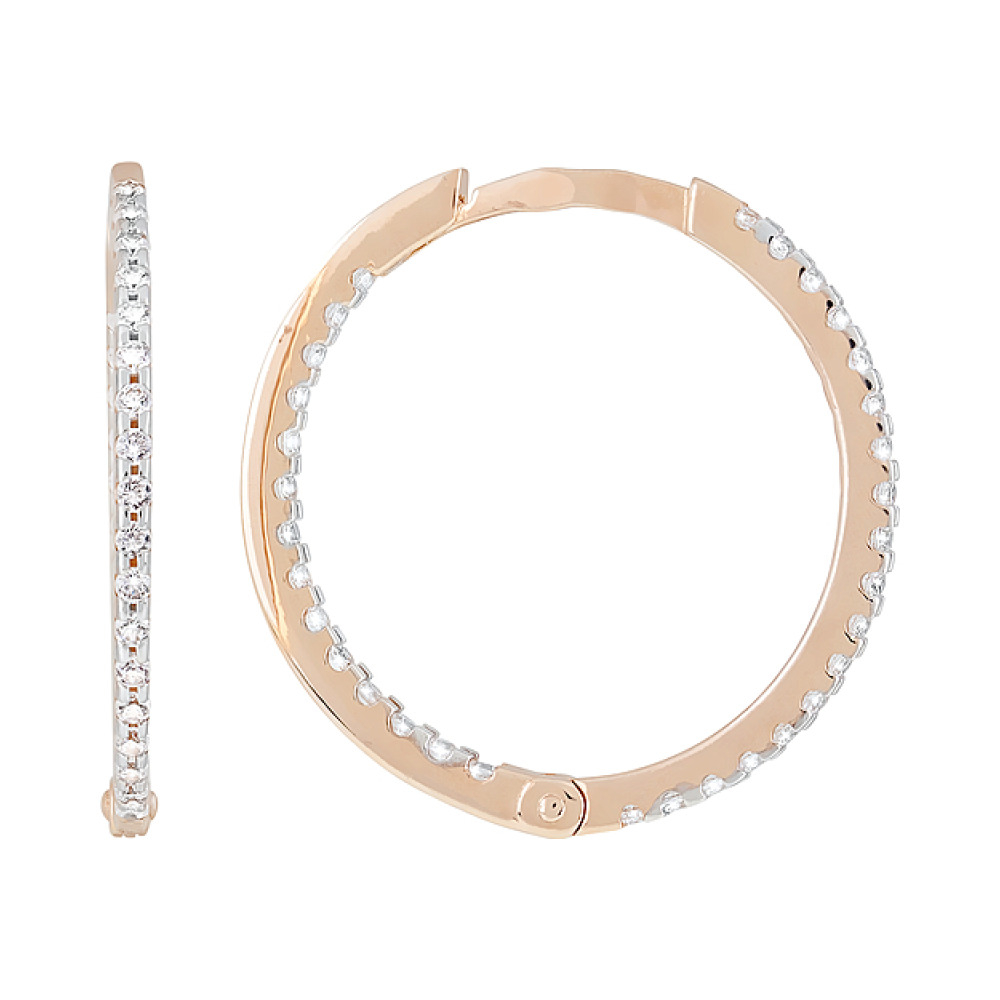 Золотые серьги с фианитами № 122275