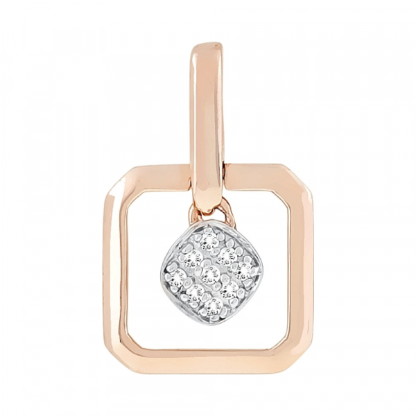 Золотая подвеска с бриллиантом № 114468