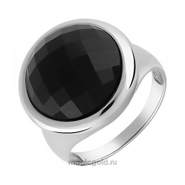 Серебряное кольцо с ониксом № 151464