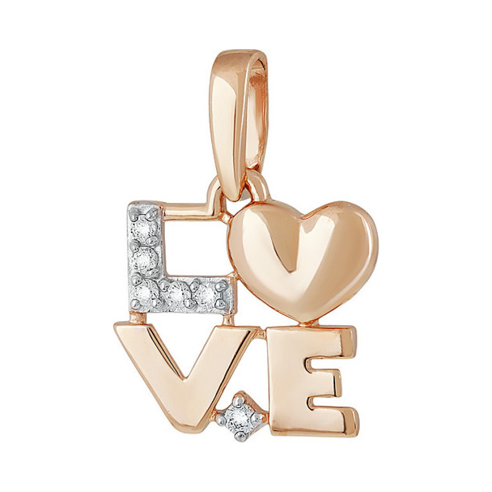 Золотая подвеска с фианитом № 136568