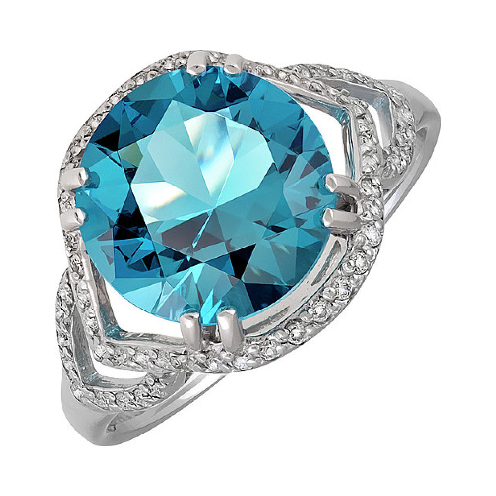 Серебряное кольцо с алпанитом и фианитом № 135042