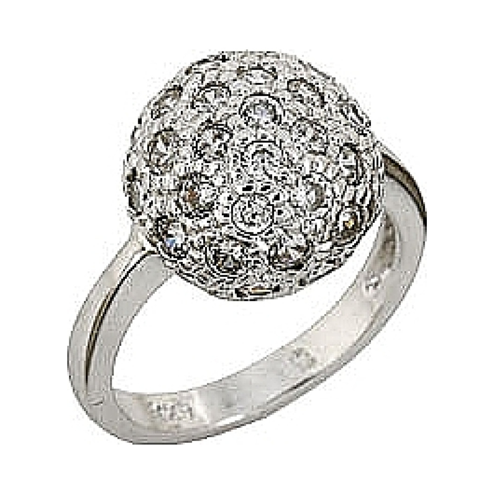 Серебряное кольцо с фианитом № 68443