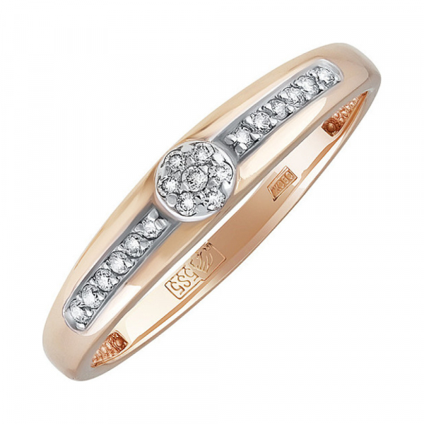 Золотое кольцо с бриллиантом № 131919