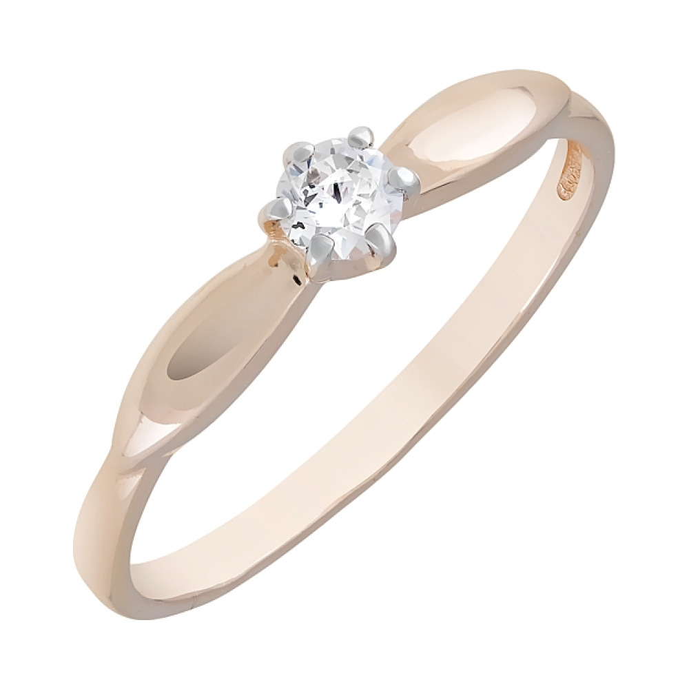 Золотое кольцо с фианитом № 121974