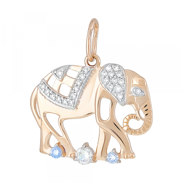 Золотая подвеска с фианитами № 129366