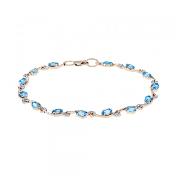 Золотой браслет с топазом и фианитом № 105348