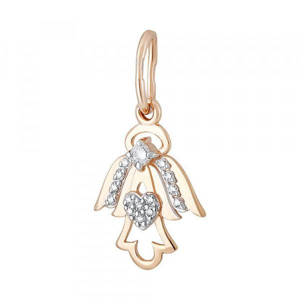 Золотая подвеска с фианитом № 133823